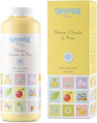 L'AMANDE - Talc Poudre Bebe et Enfant, Amidon de Riz Parfumé Rafraîchissant Émollient contre Rougeurs et Irritations pour Bain Bebe, Poudre Naturelle Veloutée, Soin Bebe Made in Italy - Enfant, 150 g
