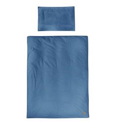 roba Kinderbeddengoed Seashells Indigo 100 x 135 cm, beddengoedset, 2-delig, biologisch katoen, GOTS en Oeko-Tex 100 gecertificeerd, blauw