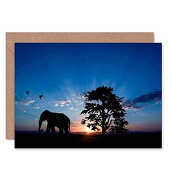 Wee Blue Coo CARD GREETING BIRTHDAY ANIMAL SILHOUETTE SUNSET GIFT