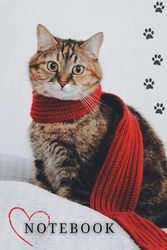 Notebook: Cute Cat Journal or Diary, 120 Lined Pages