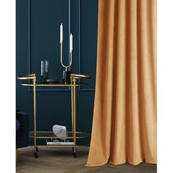 room99 Rideau en Velours avec Passe Tringle Charmy 140 x 250 Largeur x Hauteur, Décoration de fenêtre, Rideau Thermique Isolant Anti Froid et Chaleur pour Salon Moutarde, 1 pièce