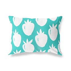 BonaMaison Turkoois-Wit Decoratieve Kussensloop, Kussenhoezen Bank, Decoratieve Kussenhoesjes, Kussensloop; Sofa, Slaapkamer, Kantoor, Auto 35x50 Cm - Ontworpen en vervaardigd in Turkije