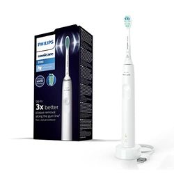 Philips Sonicare Spazzolino Elettrico Sonico Serie 3100, con sensore di pressione integrato, SmarTimer e QuadPacer, Bianco (modello HX3671/13)