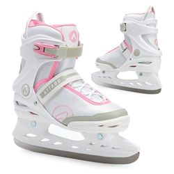 ATTABO Patins de Loisirs pour Femme TORA Couleur Blanc Taille 39 UE Patins pour Débutantes Fermeture à Boucles et Velcro Ferme Soutien de la Cheville Lame Durable en Acier Inoxydable