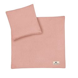 Julius Zöllner Musseline - kinderbeddengoed 80 x 80 cm + 35 x 40 cm, 2-delige set dekbedovertrek en kussensloop, 100% katoen-mousseline, met ritssluiting, Öko-Tex Standard 100, Dusty Rose