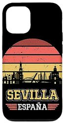 Carcasa para iPhone 15 Sevilla España Retro Vintage Sunset Skyline Sevilla