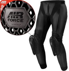 SHIMA Bandit 2.0 Motorbroek voor heren met beschermers, airforce, kniebeschermers, leren broek voor mannen, beschermingsbroek voor motorcombi, urban stretch, leren broek, lang (heren, zwart, 58)