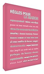 Feel Good Art Bloc Décoratif Règles pour la Maison Vieux Rose 10,5 X 7,4 X 2 cm