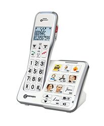 Geemarc Amplidect 595 Photo - Téléphone Fixe Amplifié avec Fonction Appel d’Urgence, Sonnerie Puissante et Touches Photo Personnalisables pour Séniors - Perte Auditive Moyenne ou Sévère - Version FR