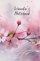 Wanda’s Notebook: Personalized Diary Journal for Wanda, Cute Apple Blossom Diary, 6"x 9" 160 Lined Pages