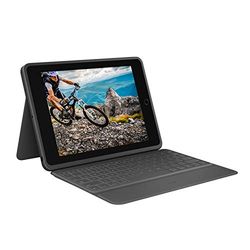 Logitech Rugged Folio for iPad (7th, 8th, & 9th generation) Protective Keyboard Case with Smart Connector and Durable Spill-Proof , QWERTY UK English Layout - Black