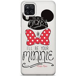 ERT GROUP mobiltelefonfodral för Samsung A12 / M12 originalt och officiellt licensierat Disney mönster Mickey & Minnie 004 optimalt anpassad till formen på mobiltelefonen, gedeeltelijk transparant