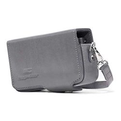 MegaGear Estojo de couro para câmara com correia compatível com Sony Cyber-Shot DSC-RX100 VII, ZV-1, DSC-RX100 Vi, DSC-RX100 V, DSC-RX100 IV, DSC-RX100 III, DSC-RX100 II - GG Rei