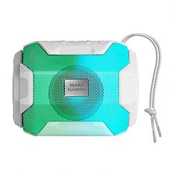Altoparlante Bluetooth RGB 10 W con luce LED bianca, ideale per musica e atmosfera in feste e riunioni.