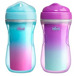 Chicco Copo ativo, copo anti-derrame de 266 ml, copo de aprendizagem para bebés + 14 meses para aprender a beber, com resistente a mordidas e garrafa térmica, sem BPA, rosa sortida aleatória