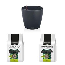 Lechuza - Vaso autoirrigante, Classico PON 3 LITRI NEUTRO Pon, Substrato minerale e inorganico, adatto per coltura, a rilascio graduale di sostanze nutritive, confezione 6 L