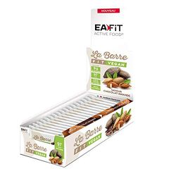 LA BARRE FIT EAFIT | Chocolat/Amande Vegan| 33% de proteine - 98 Kcal par barre protéinée - Riche en protéines - Faible en sucres - Riche en fibres |Musculation,fitness,sport | Présentoir de 32 barres