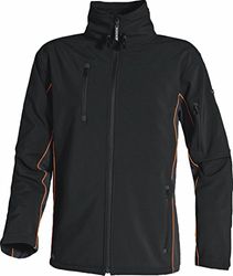 Deltaplus HORTENO3X jas van "softshell" polyester/elastaan met 3 gelamineerde lagen, zwart-oranje, maat 3XL