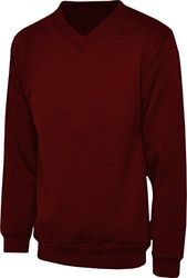 V Neck Sweatshirt Maroon 13-14 Years