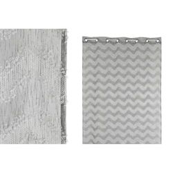 CORTINA POLIESTER 140X260X260 BORDADA GRIS