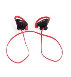 PRIXTON AB100 Draadloze sport-hoofdtelefoon met Bluetooth, ergonomisch design, rood