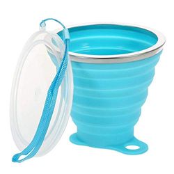 vikbar mugg silikon mugg 100% livsmedelskvalitet silikon BPA-fri, 350 ml, blå