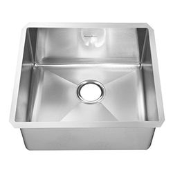 American Standard Pekoe 18SB.10231800.075 - Lavello da cucina a vasca singola con scarico e griglia inferiore, extra profondo, 58 x 45 cm, in acciaio INOX