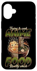Cercando di cucinare Anime Food Reality Meme Custodia per iPhone 16 Plus