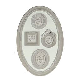 Vacchetti - Portafotos de pared Country ovalado gris múltiple 4P, multicolor, grande