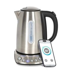 Nedis SmartLife czajnik elektryczny Wi-Fi - 1,7 l - stal szlachetna - 70,80,90,100° C - wskaźnik temperatury obracany o 360 stopni, ukryty element grzejny, Strix Controller - Android™ / iOS