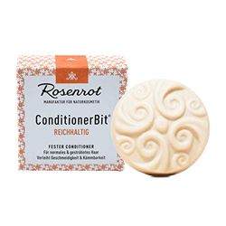 Rosenröd naturkosmetik – ConditionerBit® – fast balsam rik – för normalt och slingat hår – ger smidighet och kambarhet