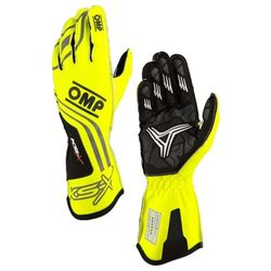 Ompracing Handskar Omp Kart Ks-X FIA 8877-2022 Fluo Gul, Storlek 004, Barn