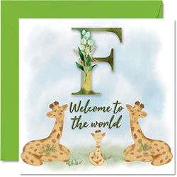 Nieuwe Baby Card Unisex - Welkom in de wereld F - Gefeliciteerd Babykaarten Pasgeboren, Goed gedaan Gefeliciteerd Nieuwe Baby Kaarten, Welkom in de Wereld Home Gifts, 145mm x 145mm Baby Wenskaarten