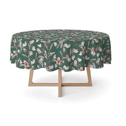 MARTINA HOME tafelkleed geharst olga groen 140 rond