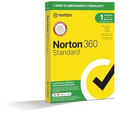 Norton 360 Standard 2025, Antivirus per 1 Dispositivo, Licenza di 1 Anno con Rinnovo Automatico, Pc, Mac, Tablet e Smartphone