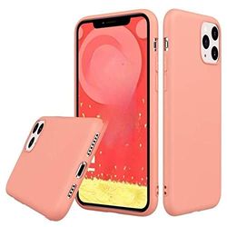 Siliconen hoes voor iPhone 11 Pro Max, beschermhoes van zachte siliconen, compatibel met iPhone 11 Pro Max, 6,5 inch, perzik