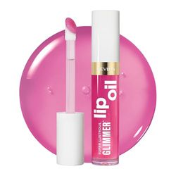 Revlon Super Lustrous Glimmer Lip Oil, Aceite labial hidratante, Tinte de labios, con Aceite de escualano vegetal, 004 Gone Rose