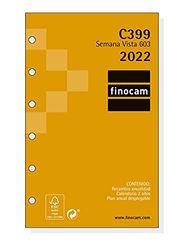 Finocam - Jaarnavulling 2022 weekoverzicht landschap januari 2022 tot december 2022 (12 maanden) 603 - 79 x 127 mm Classic Spaans