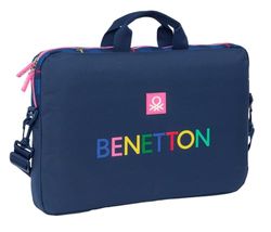 Benetton DAMERO Sac à dos pour ordinateur portable jusqu'à 15,6", idéal pour enfants de différents âges, confortable et polyvalent, qualité et résistance, 40 x 4 x 27 cm, bleu marine, M, Décontracté