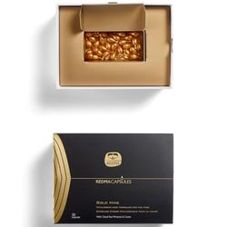 Kedma - Gold Mine Hyaluronic Acid Capsules - Capsules à l'Acide Hyaluronique pour Hydratation et Fermeté de la Peau - Réduit les Rides - 30 Capsules