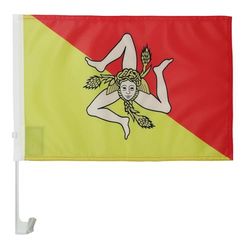 AZ FLAG - Drapeau Sicile Pour Décoration Voiture Avec Attaches En PVC Et Système d'Accroche - Car Flag Sicilien - Italie - 100% Polyester - 50g - 45x30 cm
