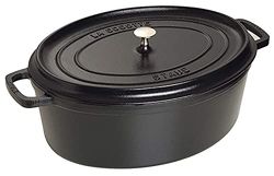 STAUB Caçarola/cocotte de ferro fundido oval, diâmetro de 31 cm, 5,5 l, preto