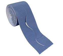 Bright Ideas Corrugated Border Roll for School Displays, Rich Blue, 10cm x 7.5m. BI7889.