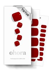 ohora Strisce per pedicure in gel semi-indurito 34pezzi (pedicure base P n. 4)-Include 16 strisce in tinta unita, 14 fasce per accenti, 2 tamponi di preparazione, lima per unghie e bastoncino di legno