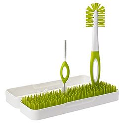 Tomy Boon Trip Travel Drying Rack and Brushes, Compact Drying Rack com Bottle Brush e Breast Pump Brushes, verde