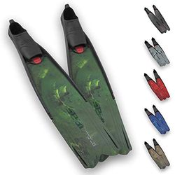 SEAC Motus, Pinne Lunghe per Immersioni, apnea e Pesca Subacquea ricreativa e da Gara, Verde, 36/38