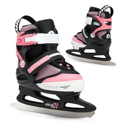 ATTABO Patins Multi-Tailles de Loisirs pour Fille Zola Couleur Rose Taille 36-41 UE Patins Réglables pour Débutantes Fermeture Velcro et Boucle Ajustement Libre de la Longueur