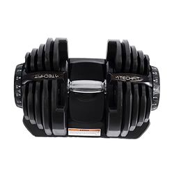 TechFit Manubri con Custodia di Stoccaggio - Ergonomic Handle, Weightlifting, Bodybuilding, Gym Exercises con chiusura di sicurezza Manubri Regolabili (5-40 kg)