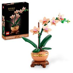 LEGO Botanicals Mini-Orchidea, Set di Fiori Finti con Vaso, Bocciolo e Foglie Artificiali da Costruire, Botanical Collection per Adulti, Idea Regalo di Compleanno per Donna, Uomo o Anniversario 10343