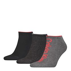 Calvin Klein Athleisure Sneaker 1, Rojo (Grey Melange/Red), Talla única (Pack de 3) para Hombre